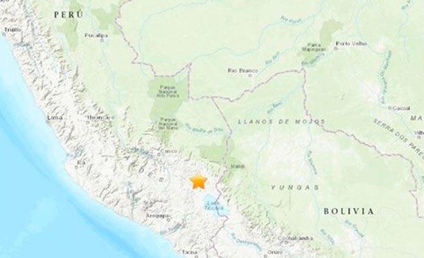 Reportan sismo de magnitud 7.0 en el sur de Perú