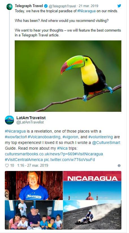 Telegraph Travel destaca a Nicaragua como Paraíso Tropical