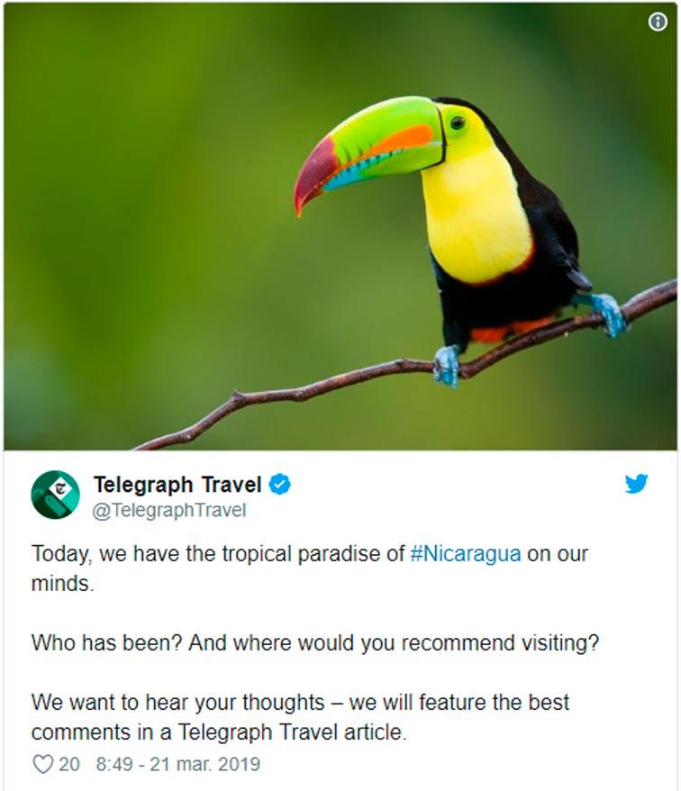 Telegraph Travel destaca a Nicaragua como Paraíso Tropical