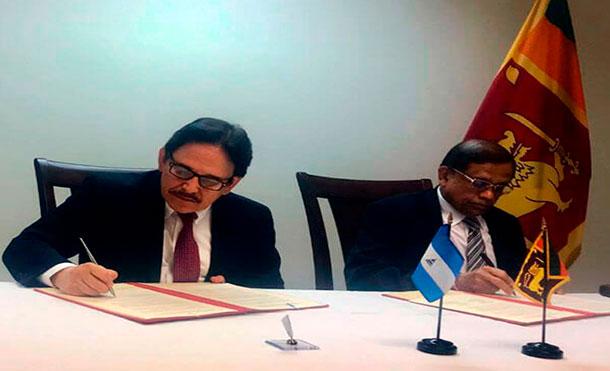 Nicaragua firma comunicado conjunto con Sri Lanka estableciendo Relaciones Diplomáticas