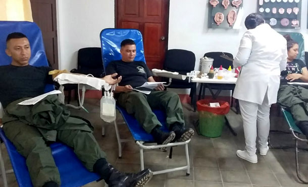 Ejército de Nicaragua participa en jornada de donación de sangre
