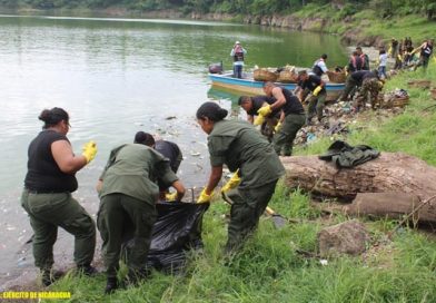 Ejército de Nicaragua participó en jornada ecológica en la laguna de Tiscapa