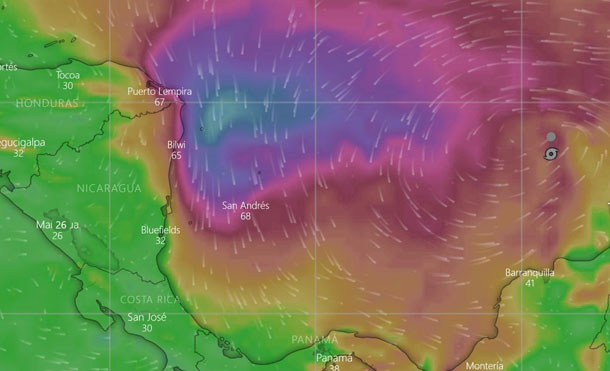 Foto Cortesía: El INETER informa que a las 3 pm de hoy se formó la Tormenta Tropical “IOTA”, a partir de la Depresión Tropical No 31 en el Mar Caribe Central.