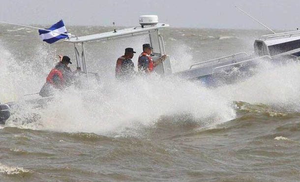 Foto Ejército de Nicaragua // El fenómeno podría generar olas desde 2.0 a 2.5 metros