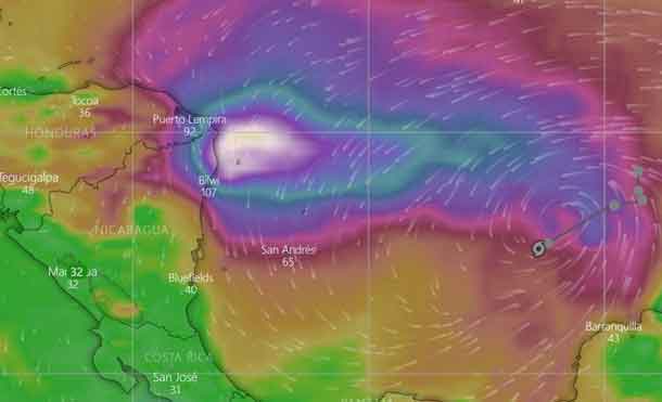 Foto Cortesía: El INETER continúa el seguimiento cercano a este fenómeno tropical IOTA