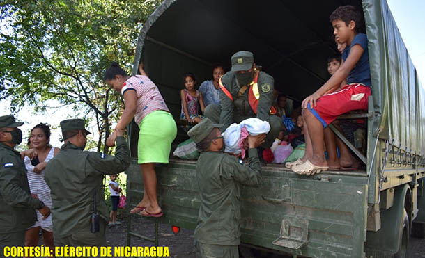 Foto Ejército de Nicaragua // Se realizó el retorno seguro de 324 personas, entre ellos 101 menores de edad