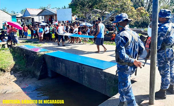Durante la protección y seguridad, se emplearon fuerzas y medios del Distrito Naval Caribe. / Foto: Ejército de Nicaragua