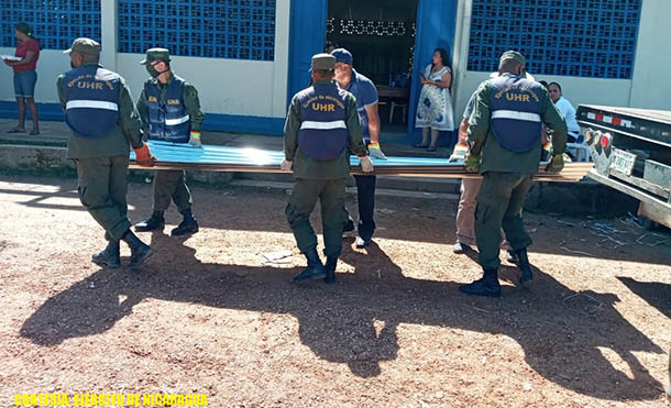 Foto Ejército de Nicaragua // Se realizó el traslado de 31 toneladas métricas de implementos e insumos