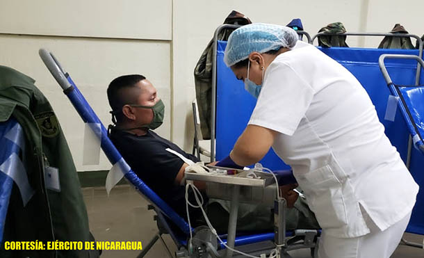 Foto Ejército de Nicaragua // La donación se realizó en la Escuela Nacional de Sargentos