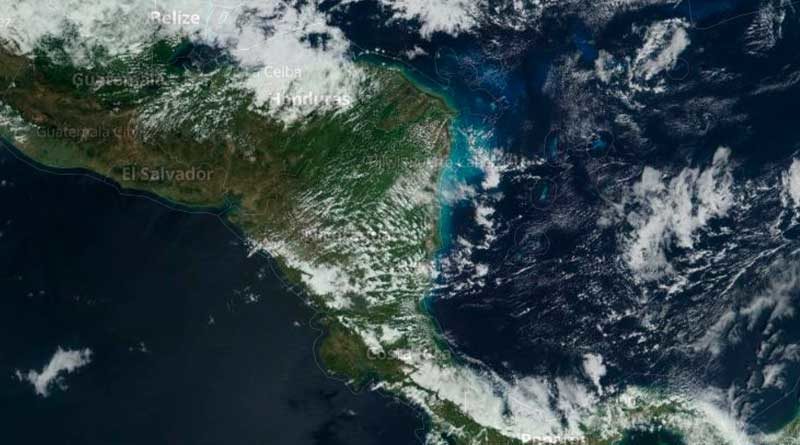 Mapa virtual de Nicaragua durante frente frio