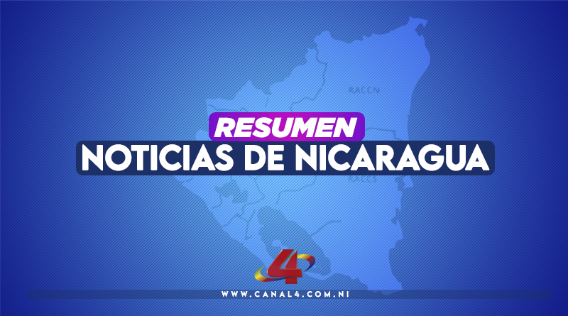 Mapa de Nicaragua con el texto: Resumen de Noticias de Nicaragua