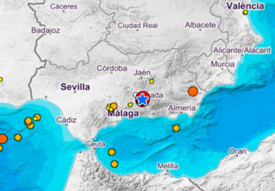 Mapa de la Provincia de Granada, España tras los sismos ocurridos este martes 26 y miércoles 27 de enero del 2021