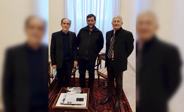 Foto CCC // Rector Leonardo Sileo, Don Roberto Cherubini, Francisco Bautista