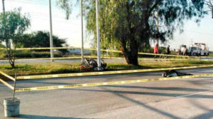 Línea amarilla de la Policía Nacional de Nicaragua en un accidente donde falleció un motociclista en La Conquista, Carazo.