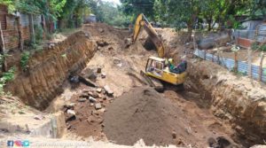 Alcaldía de Managua realizando labores de drenaje en el barrio Memorial Sandino