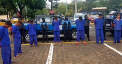 Delincuentes capturados en Managua por la Policía Nacional de Nicaragua