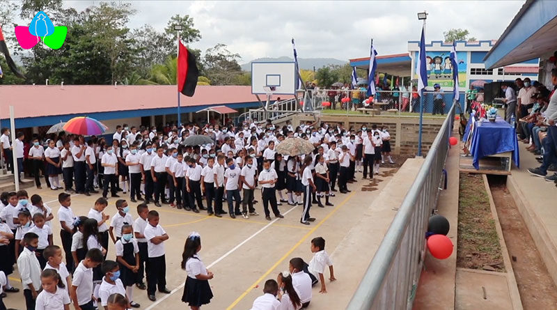 Inicio de clases e inauguración del Centro Escolar de San Pedro del Norte en el municipio de Bocana de Paiwas.