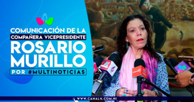 Vicepresidenta de la República de Nicaragua, Compañera Rosario Murillo, en la edición del mediodía del noticiero Multinoticias, Canal 4.