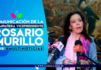 Vicepresidenta de la República de Nicaragua, Compañera Rosario Murillo, en la edición del mediodía del noticiero Multinoticias, Canal 4.