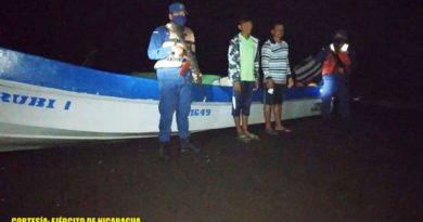 Personas retenidas por la Fuerza Naval de Nicaragua por ingreso ilegal al país