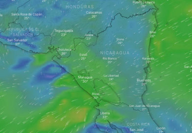 Imagen satelital sobre el frente frío en el Caribe