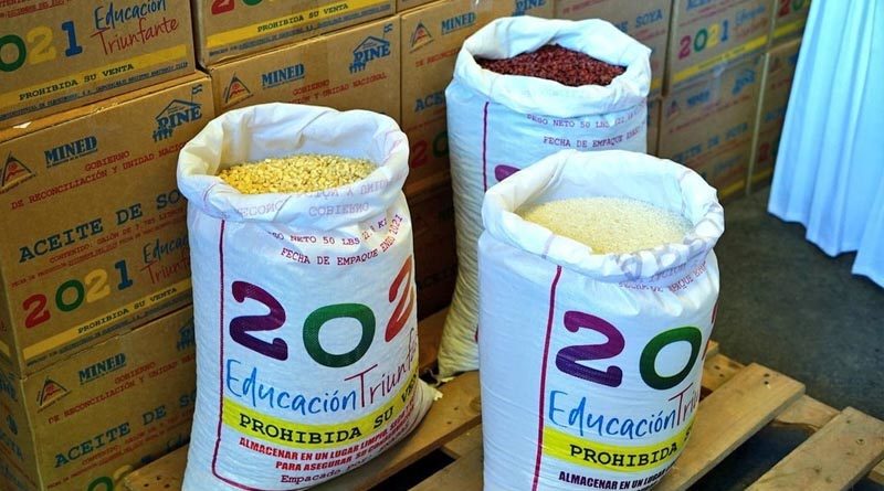 Merienda Escolar que es entregada desde el Gobierno Sandinista a través del Ministerio de Educación (MINED)