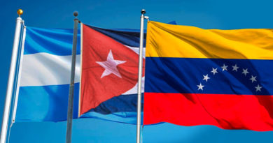 Banderas de Nicaragua, Cuba y Venezuela