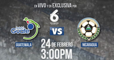 Arte promocional de la transmisión del juego amistoso entre las selecciones de Nicaragua y Guatemala.