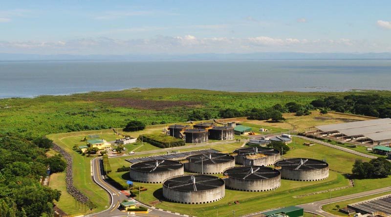 Vista aérea de la planta de tratamientos en Managua