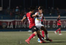 Jugadores del Diriagén FC y el Managua FC durante el clásico capitalino en Managua.