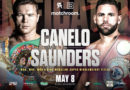 Arte promocional de la pelea entre Canelo Álvarez vs Billy Joe Saunders publicado por Eddie Hearn.