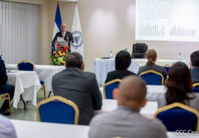 Presidente del Banco Central de Nicaragua (BCN), compañero Ovidio Reyes durante la presentación del estado y perspectiva de la economía de Nicaragua.