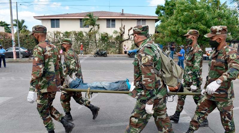 Participación del Ejército de Nicaragua durante el primer ejercicio de protección de la vida