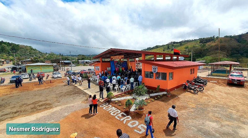 Vista aérea de la nueva estación de bomberos en San Rafael del Norte, Jinotega