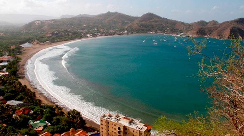 Vista aérea de la bahía de San Juan del Sur