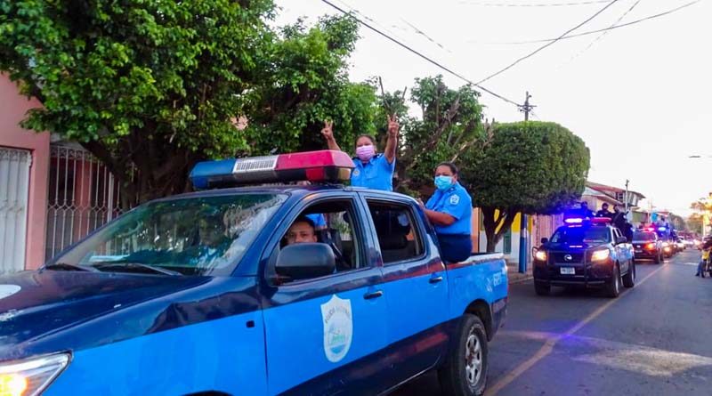 Policía Nacional realiza en saludo al día internacional de la mujer en Masaya