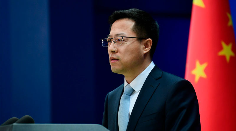 Portavoz del Ministerio de Relaciones Exteriores chino, Zhao Lijian en conferencia de prensa