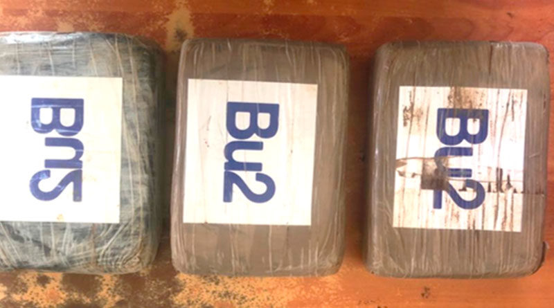 3 Kilos con 381 gramos de Cocaína incautada por la Policía Nacional de Nicaragua