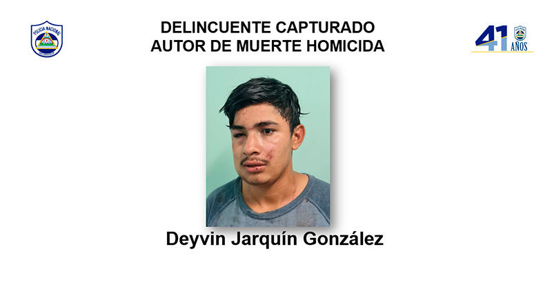 Delincuente capturado Deyvin Jarquín González, autor de muerte homicida en perjuicio de Walter José Castillo González (Q.E.P.D.) en el municipio de San Ramón, departamento de Matagalpa.