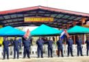Bomberos frente a la nueva Estación de Bomberos Unificados en el municipio de Tola, Rivas.