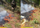 Efectivos militares del Ejército de Nicaragua sofocando incendio forestal en comunidad El Limón, municipio de Jalapa, Nueva Segovia