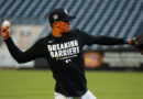 El nicaragüense Jonathan Loáisiga durante un entrenamiento de los Yankees de Nueva York para la MLB.