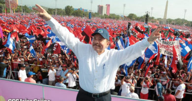 Presidente de Nicaragua, Comandante Daniel Ortega en la Plaza de la Revolución