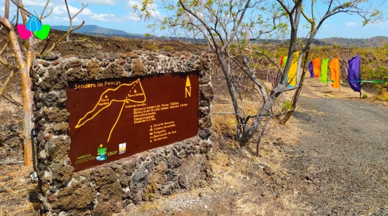 Entrada al nuevo atractivo natural en el Parque Nacional Volcán Masaya, Sendero Las Pencas.