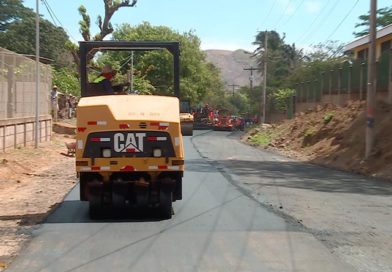 Una de las 11 calles mejoradas de la comarca Nejapa en Managua.