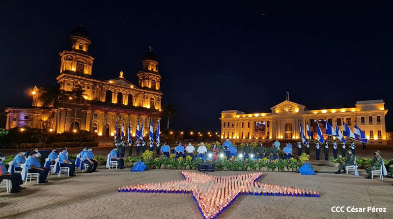 Acto en homenaje al 126 aniversario del natalicio del General Sandino en la Plaza de la Revolución