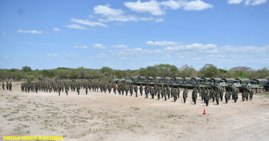 Efectivos militares del Ejército de Nicaragua en el Polígono Nacional de Maniobras “General de División Francisco Estrada”.