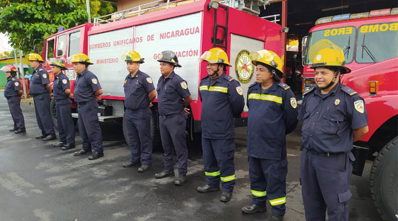 Cuerpo de bomberos que fue enviado a la estación que será inaugurada próximamente en Prinzapolka