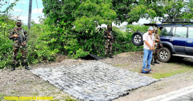 Droga incautada por el Ejército de Nicaragua junto al sujeto capturado quien transportaba la droga en carretera Estelí - San Juan de Limay