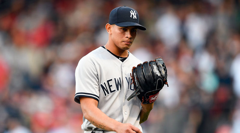 Jonathan Loáisiga durante un juego ante los Yankees de Nueva York.